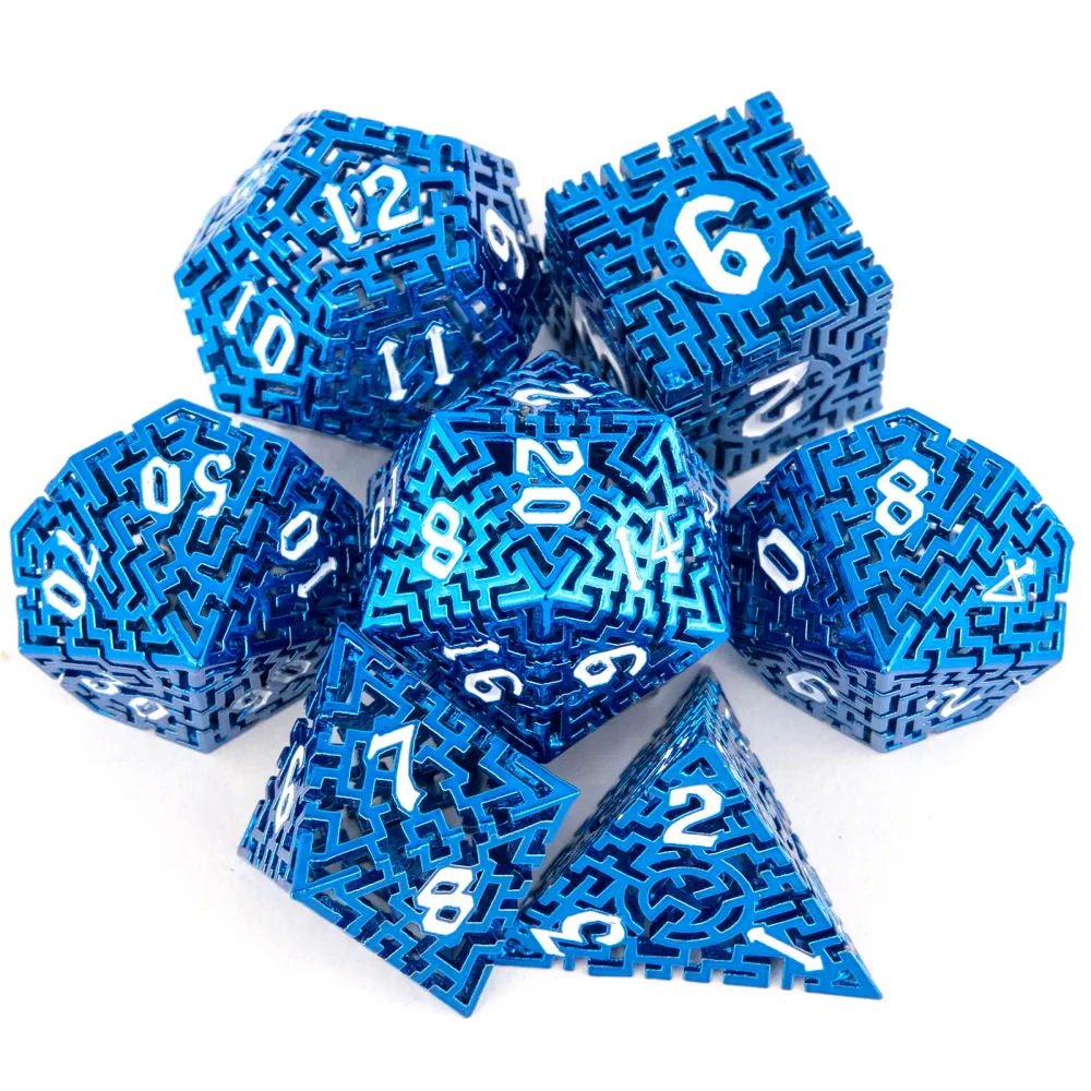 Hollow Metal Dice Set - Labyrinth