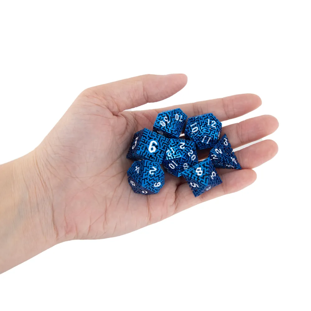 Hollow Metal Dice Set - Labyrinth