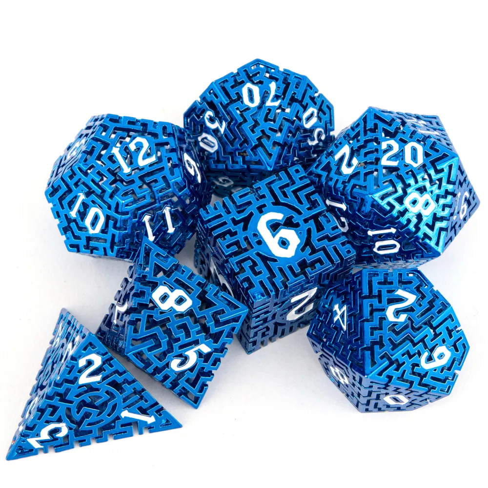 Hollow Metal Dice Set - Labyrinth