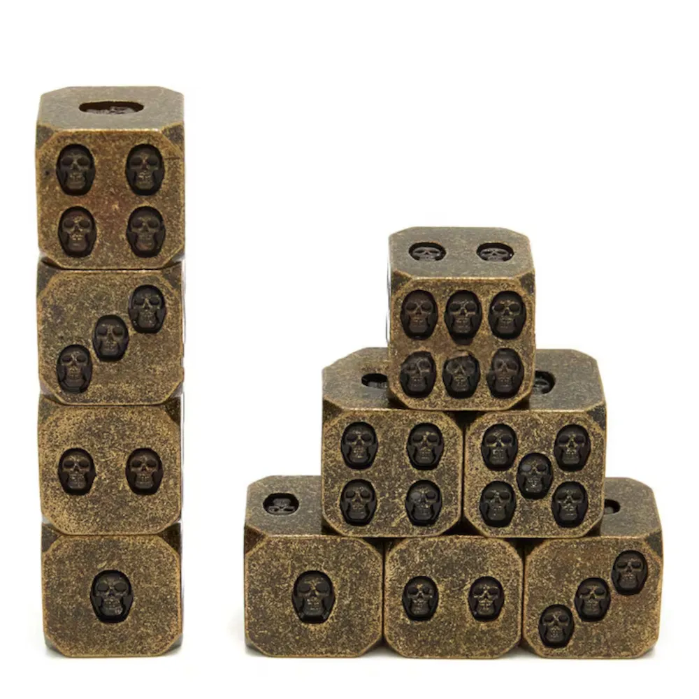 Metal d6 Dice Set - Skulls (6 pcs)