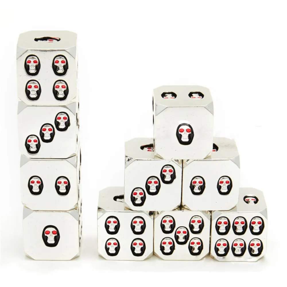 Metal d6 Dice Set - Skulls (6 pcs)