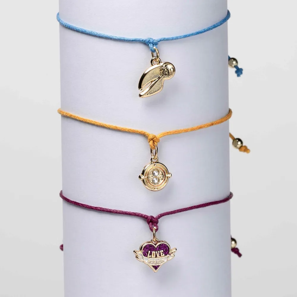 Harry Potter Bracelet Set - Golden Snitch, Love Potion, and Time-Turner