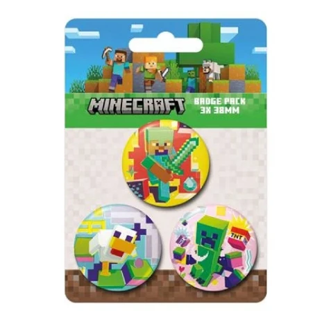 Sada odznaků Minecraft (3 ks)