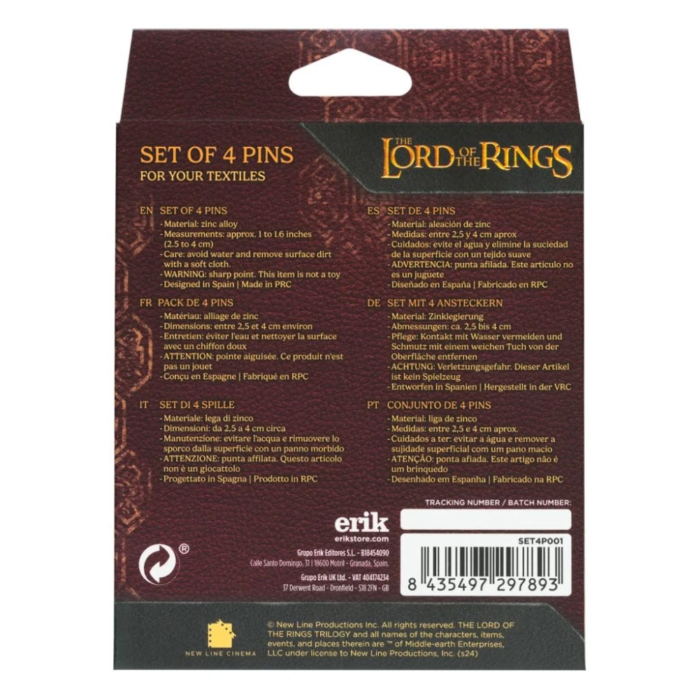Der Herr der Ringe Anstecknadel-Set (4 Stk.)