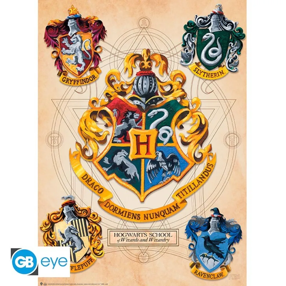 Harry Potter Poster Set - Hogwarts Crest and Marauder's Map (2 pcs)