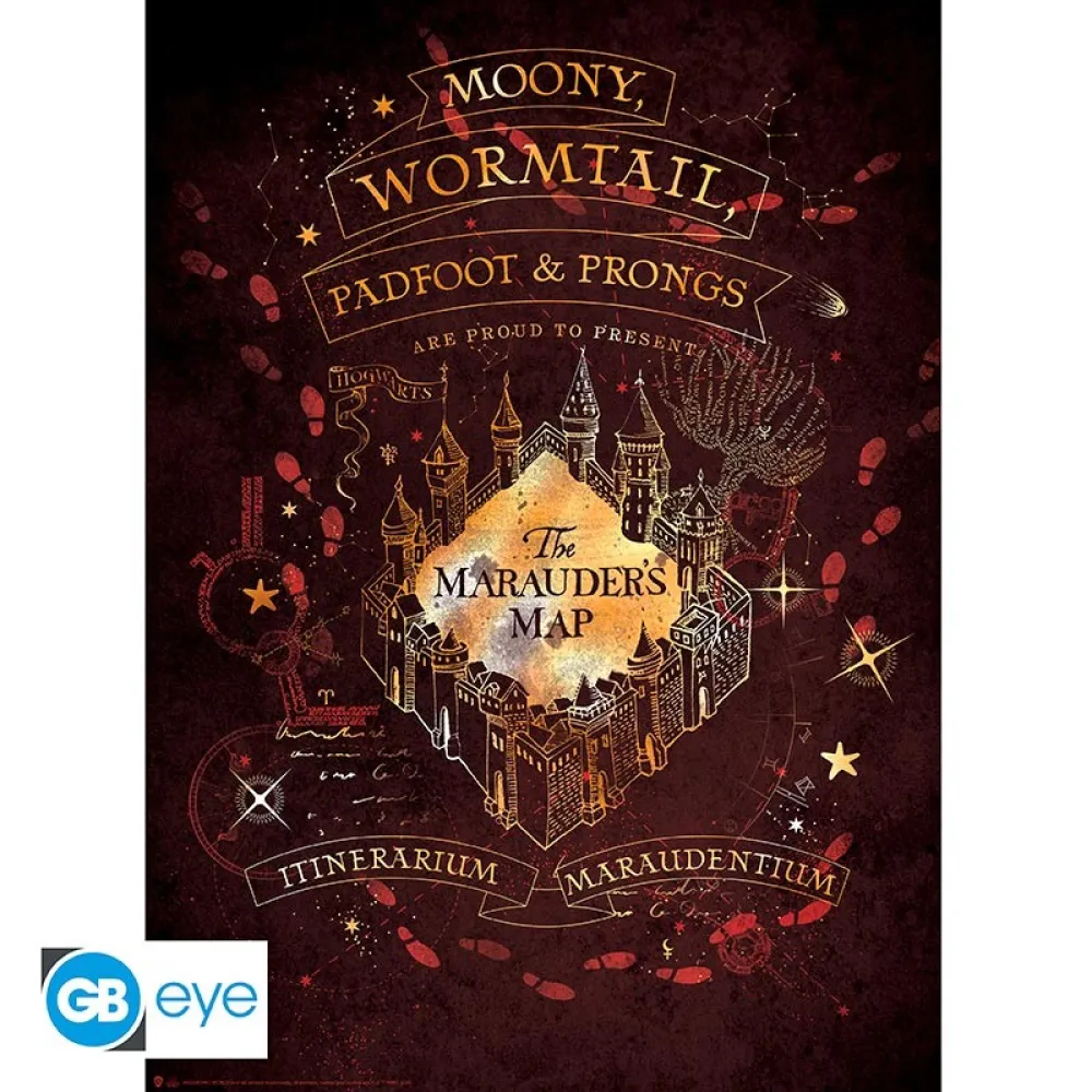 Harry Potter Poster Set - Hogwarts Crest and Marauder's Map (2 pcs)