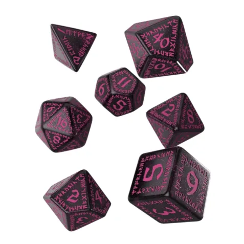 Runic Dice Set - Black-Magenta
