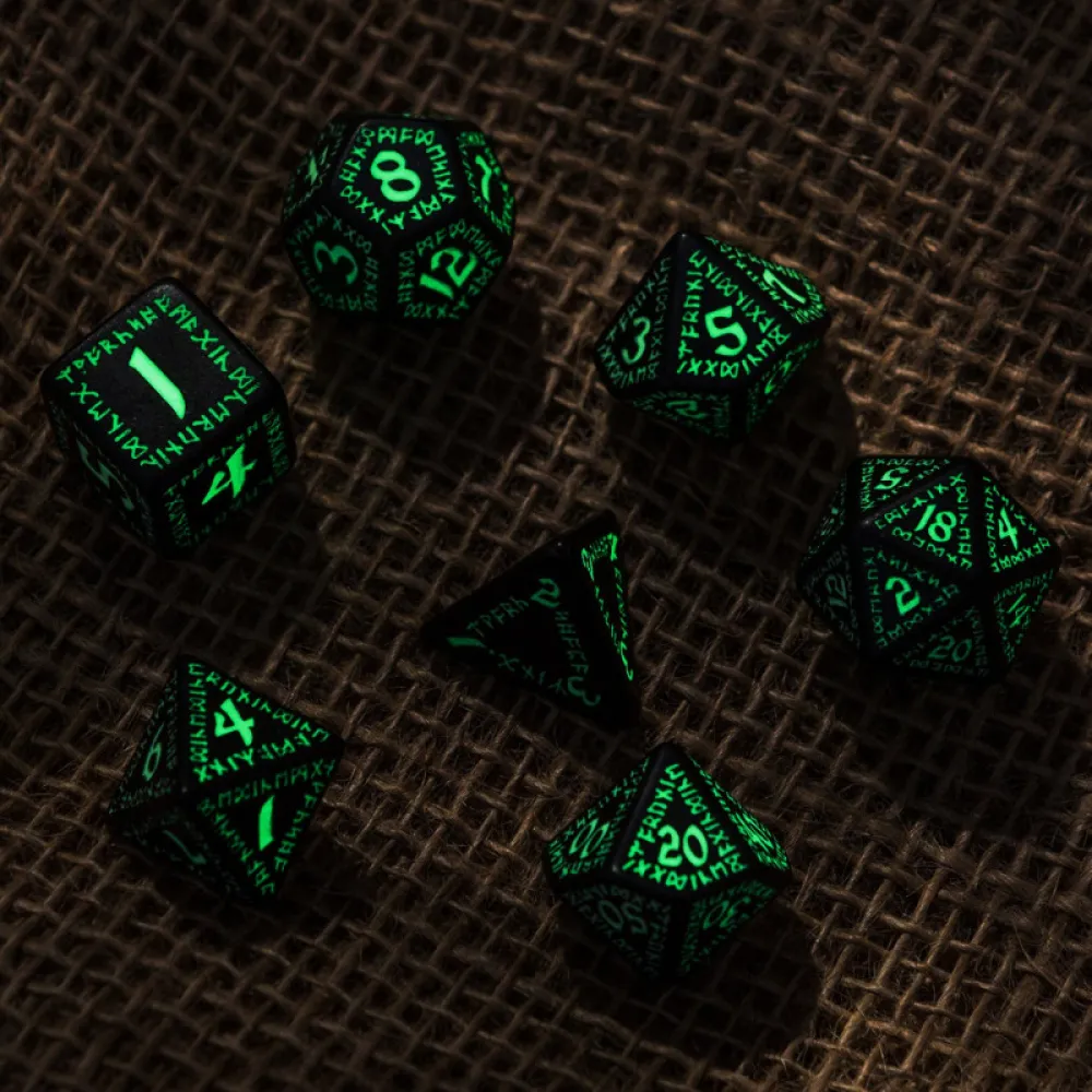 Runic Dice Set - Glow in the Dark