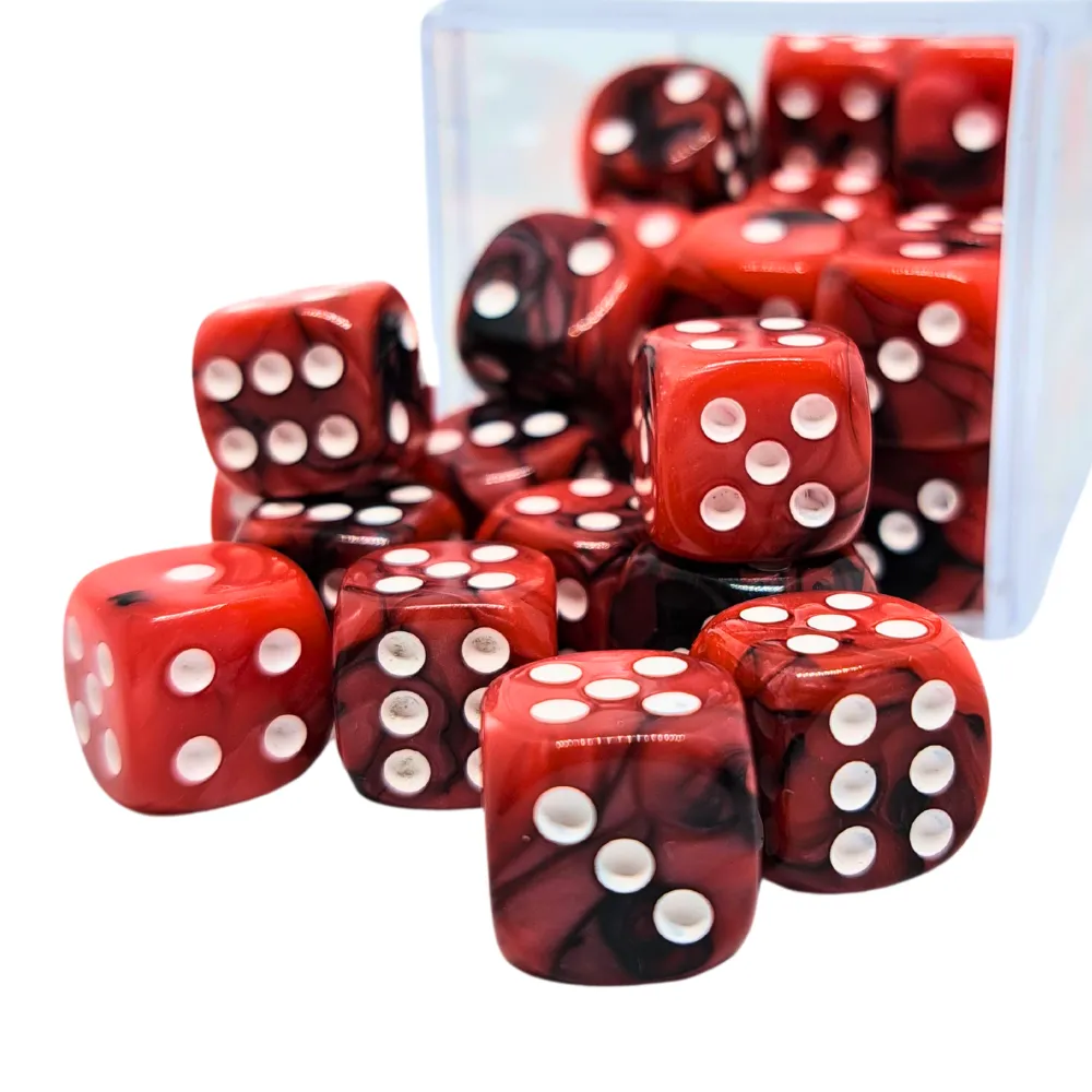 D6 Dice Set - Red and Black