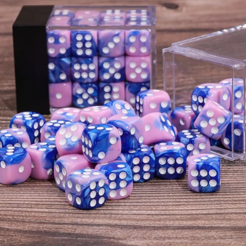 D6 Dice Set - Blue-Pink
