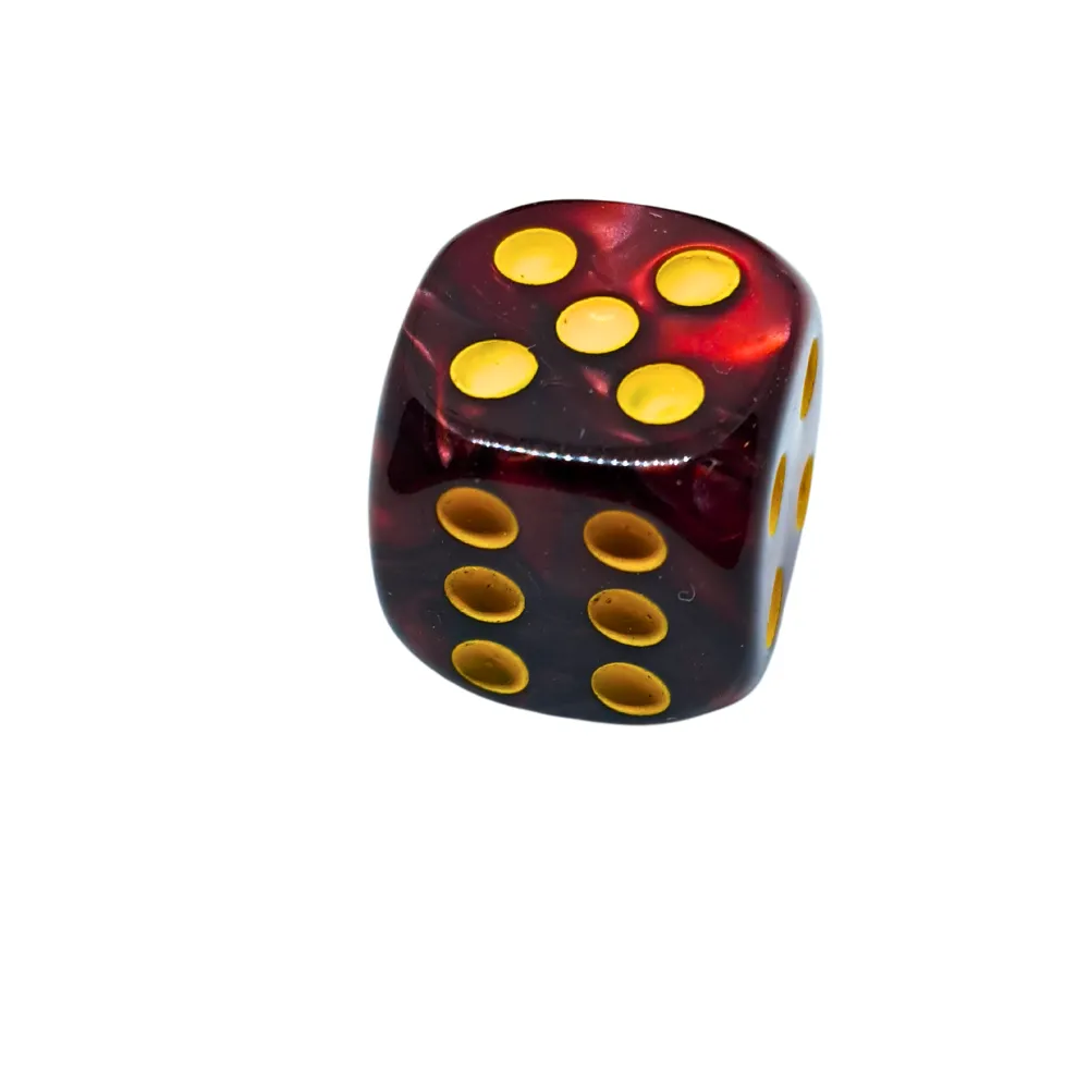 D6 Dice Set - Dark Red & Black