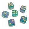 D6 Dice Set - Turquoise-Purple, Pearlescent (6 pcs)