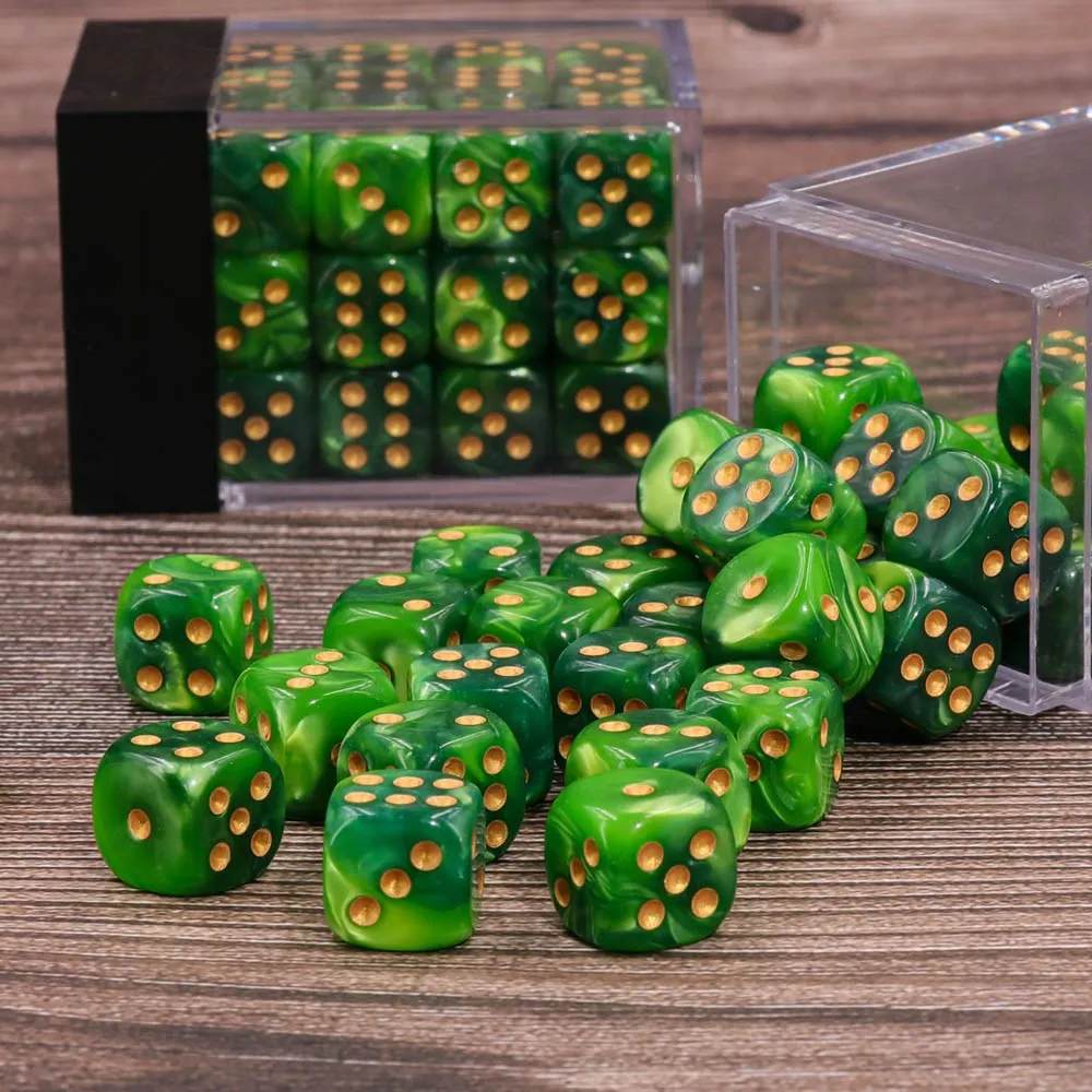 D6 Dice Set - Green and Black