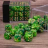 D6 Dice Set - Green and Black