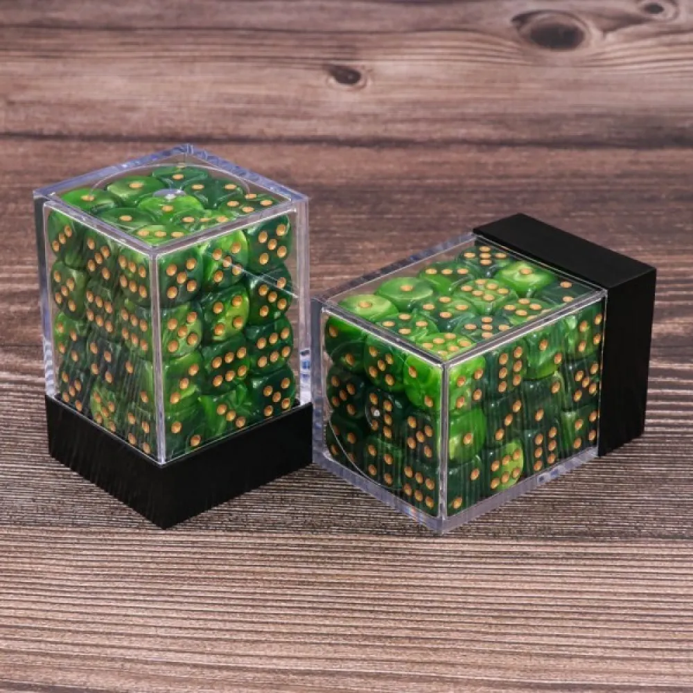 D6 Dice Set - Green and Black