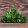 D6 Dice Set - Green and Black