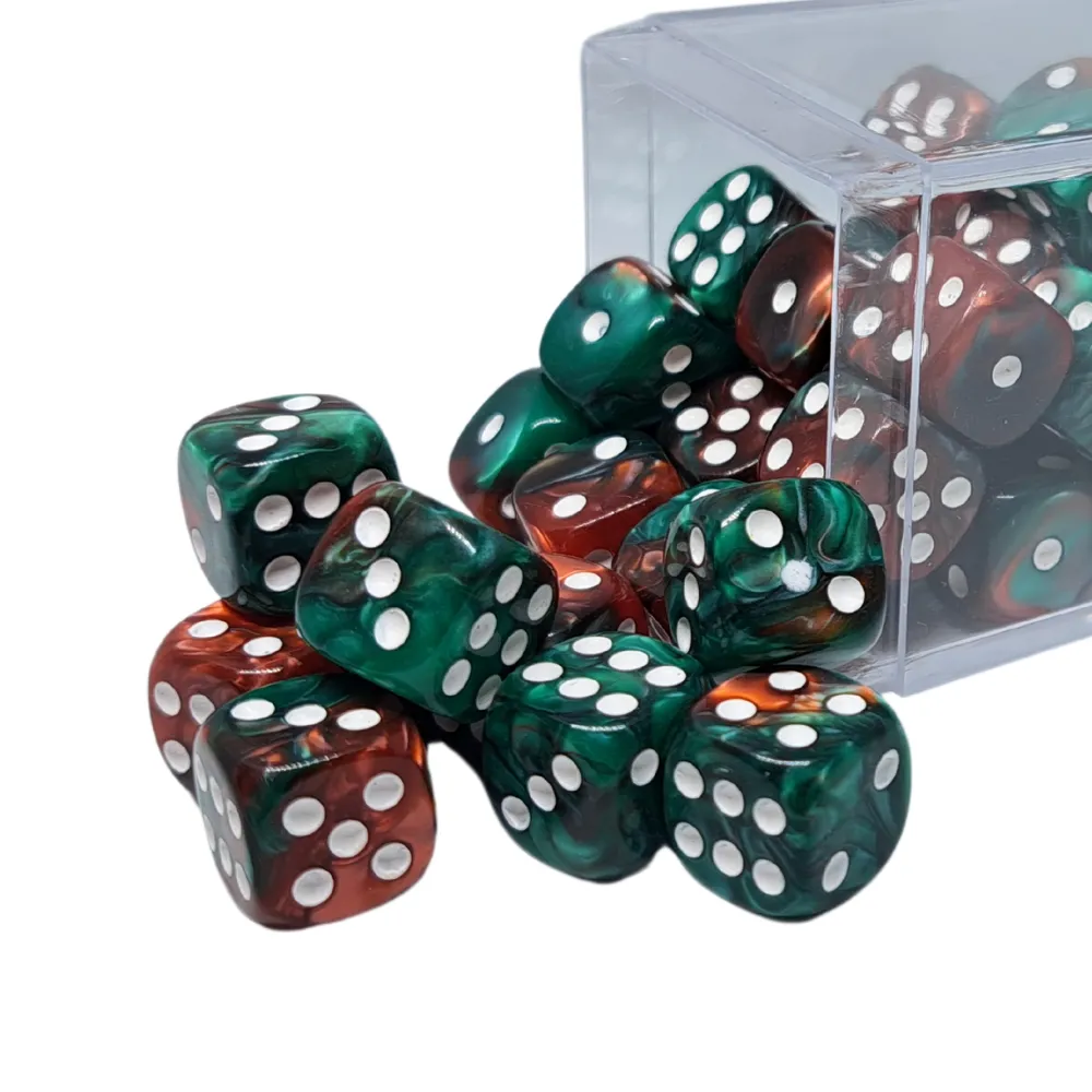 D6 Dice Set - Green and Red