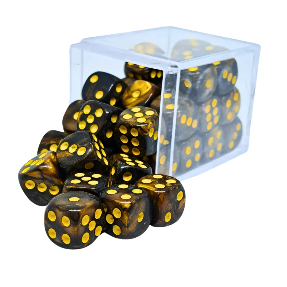 D6 Dice Set - Gold and Black