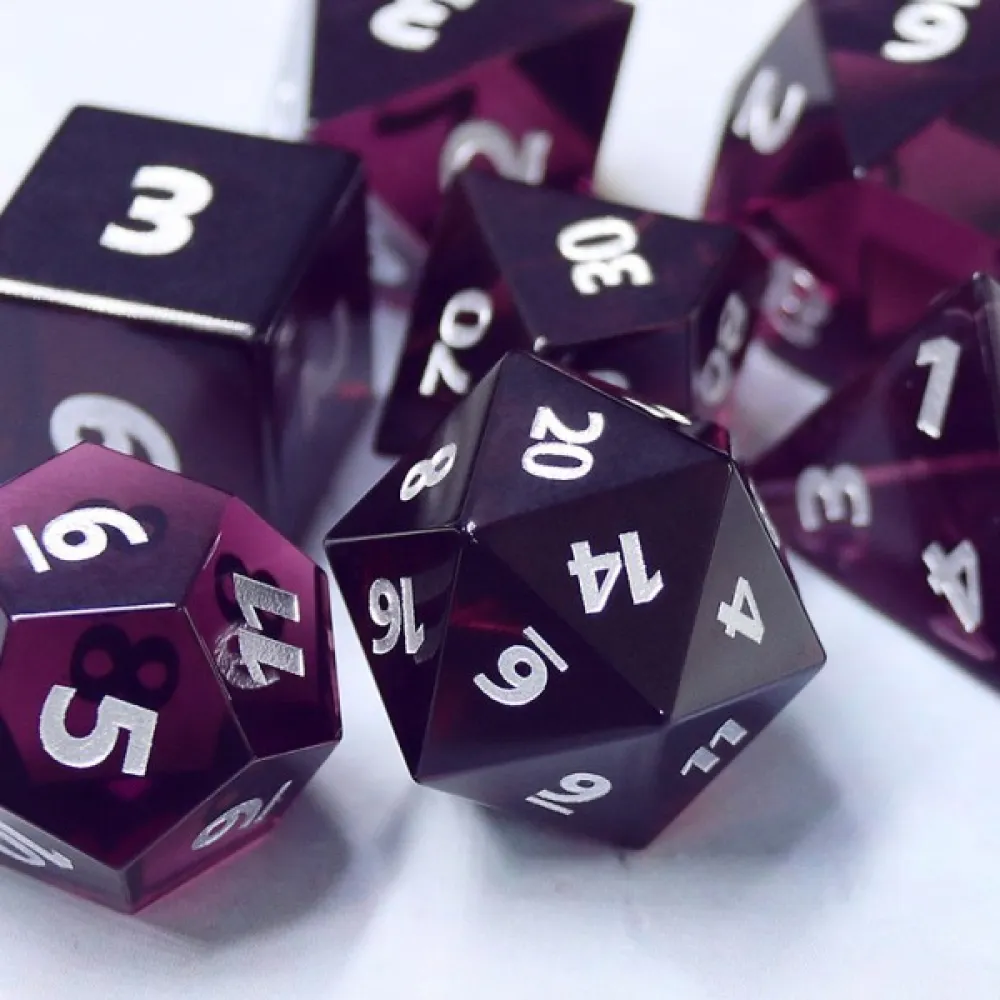 Mysterious Night Glass Dice Set