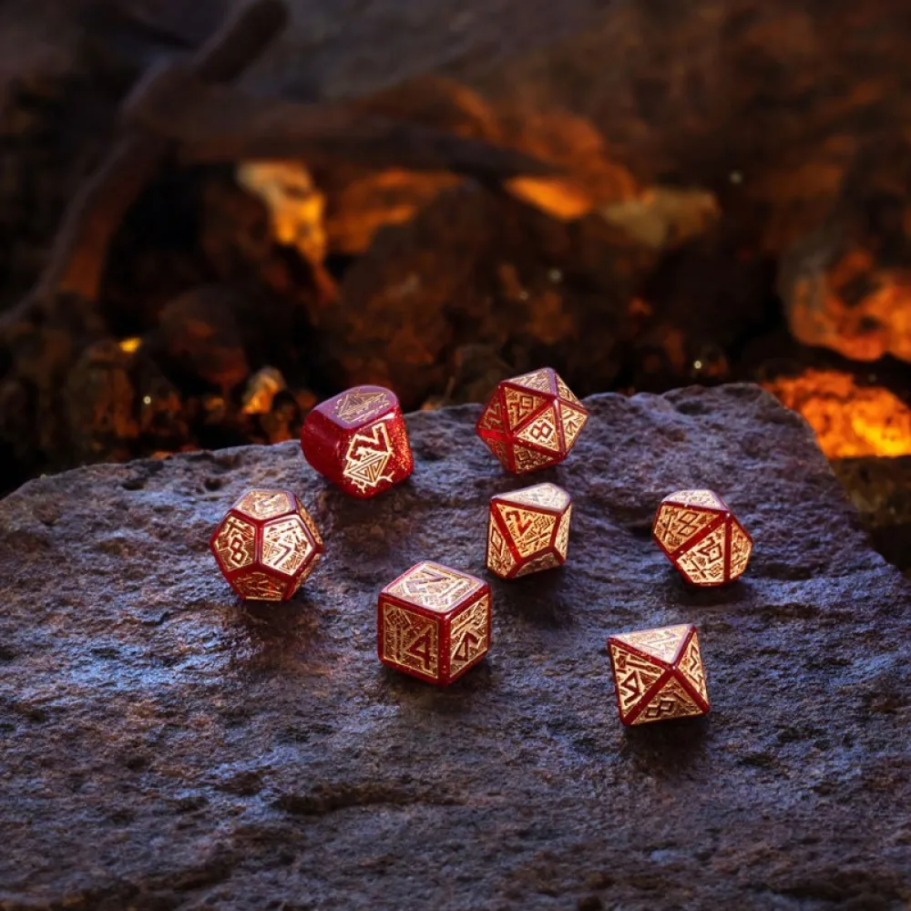 Dwarven Dice Set - Gold and Gems