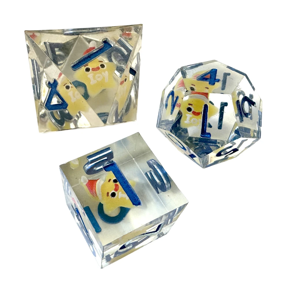 Christmas Dice Set, Blue