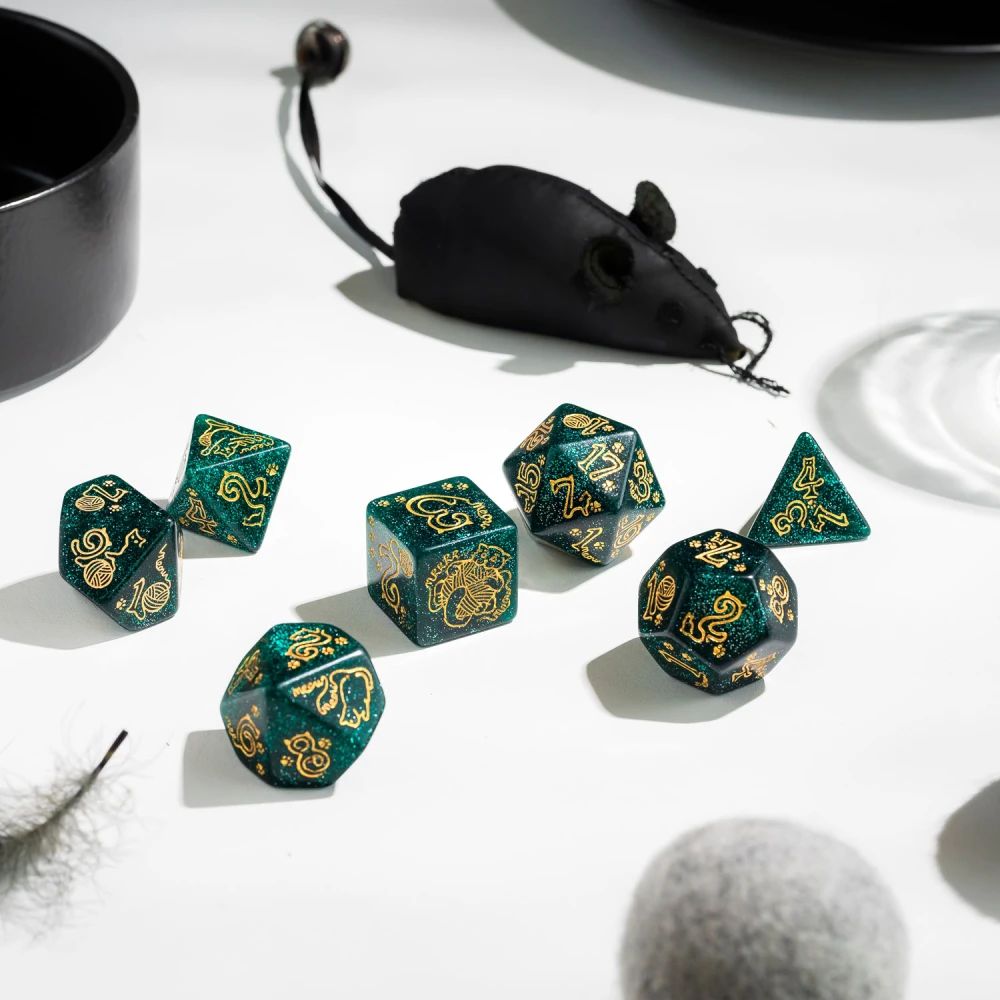 Large Cat Dice Set: Merlin