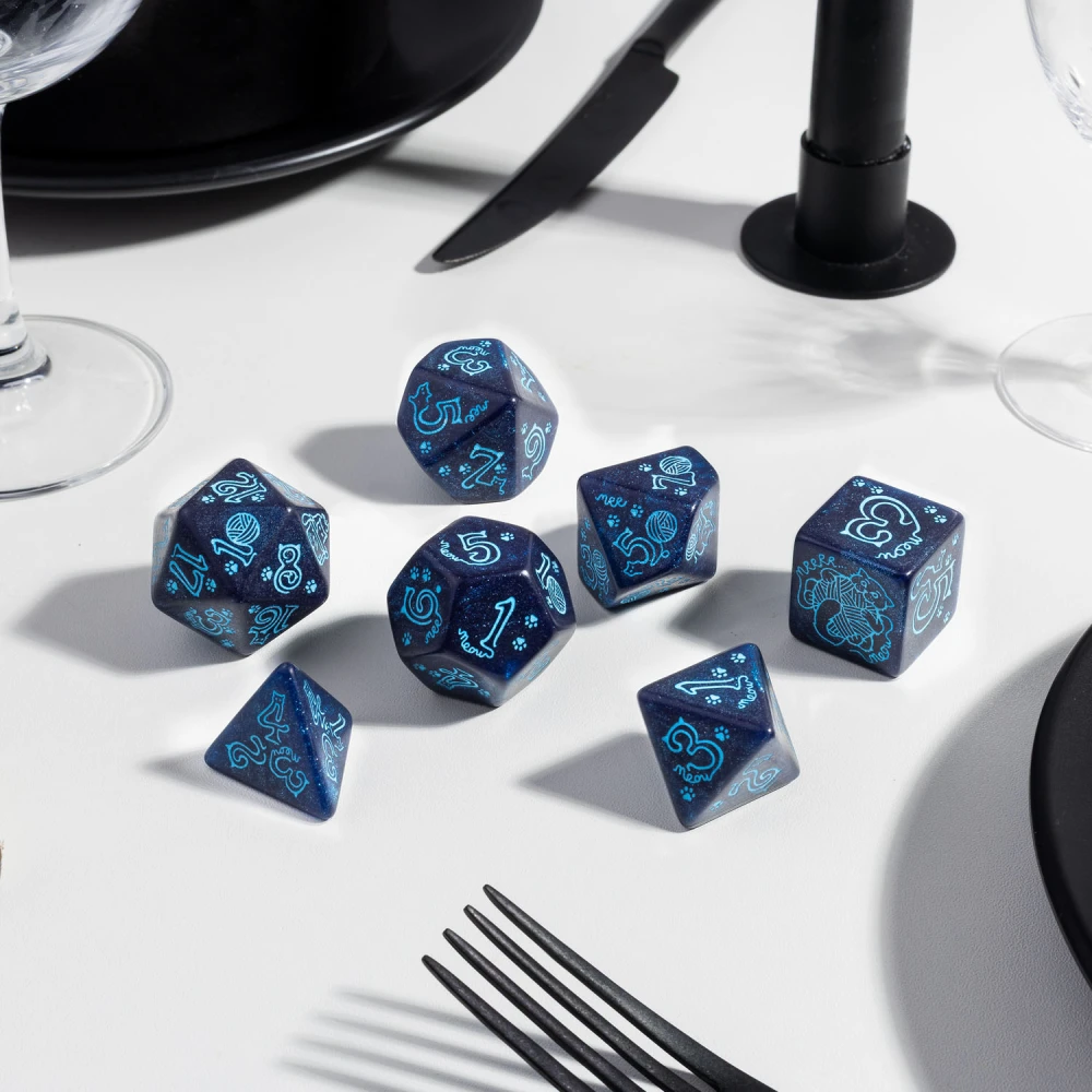 Large Cat Dice Set: River