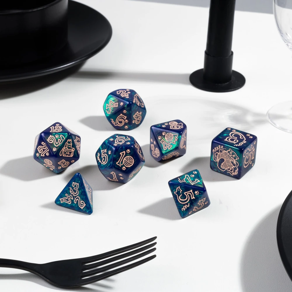 Large Cat Dice Set: Whiskers