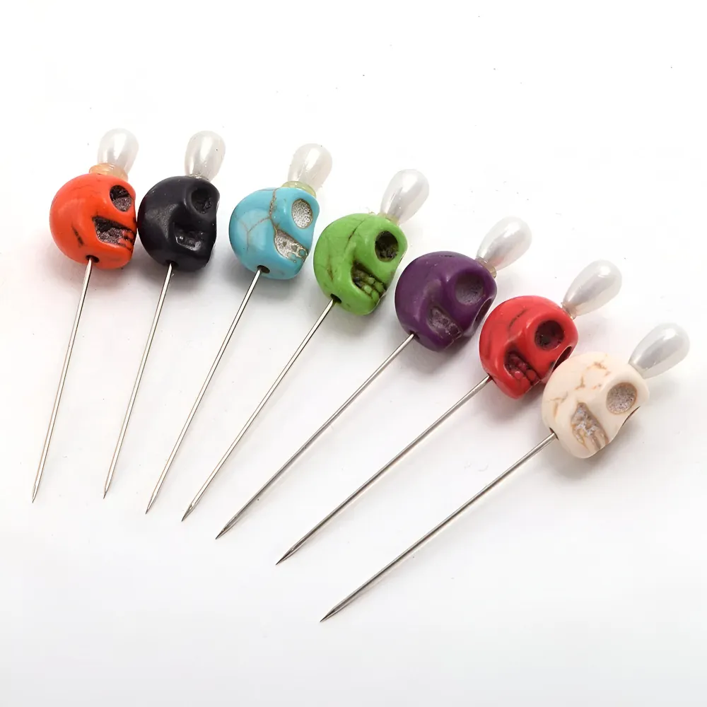 Voodoo Pin Set - Colorful Skulls (7 pcs)