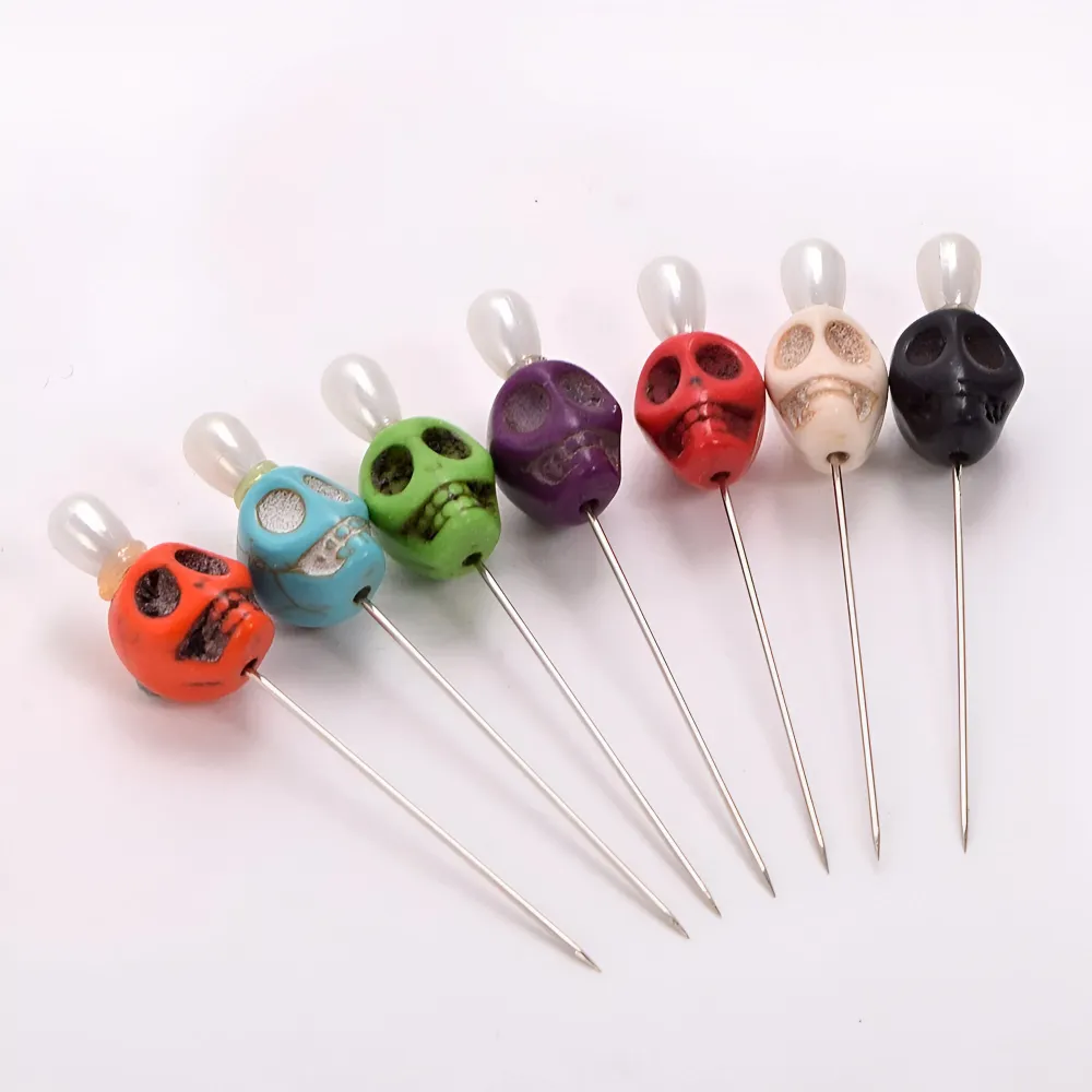 Voodoo Pin Set - Colorful Skulls (7 pcs)