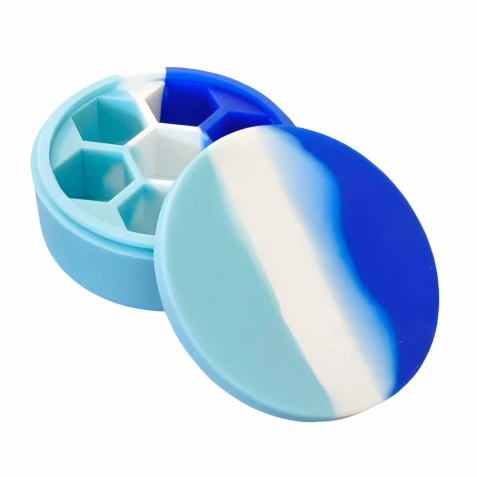 Silicone Dice Pouch - Blue & White