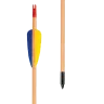EK-Archery wooden arrow, feather fletching 80 cm
