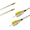 Wooden arrow - feather fletching, white-yellow barred
