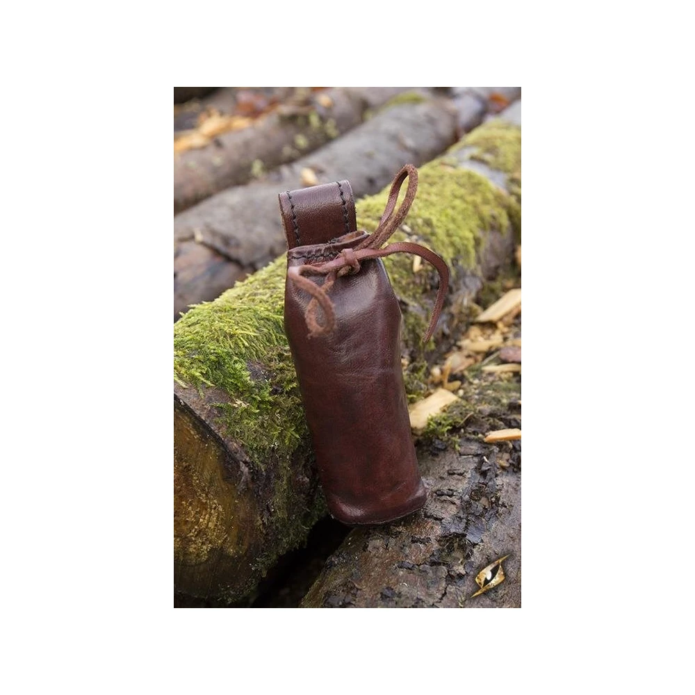 Collapsible telescope in a leather case