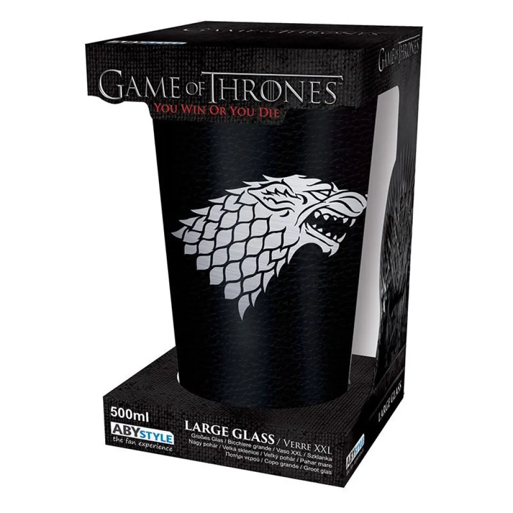 Pohár Game of Thrones - Stark Logo, čierny