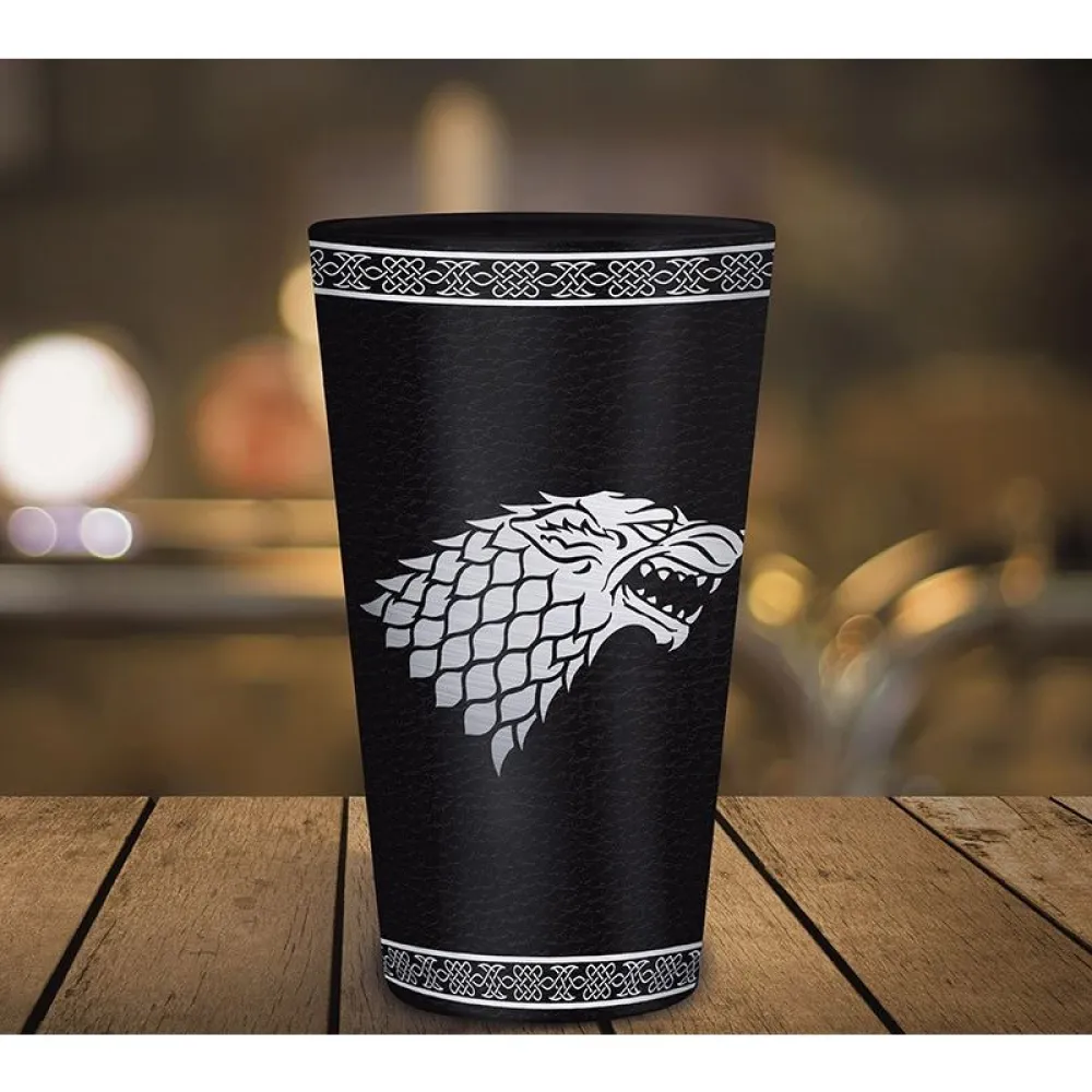 Pohár Game of Thrones - Stark Logo, čierny