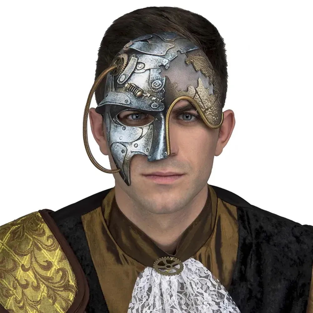 Škraboška Steampunk - Kovová tvár
