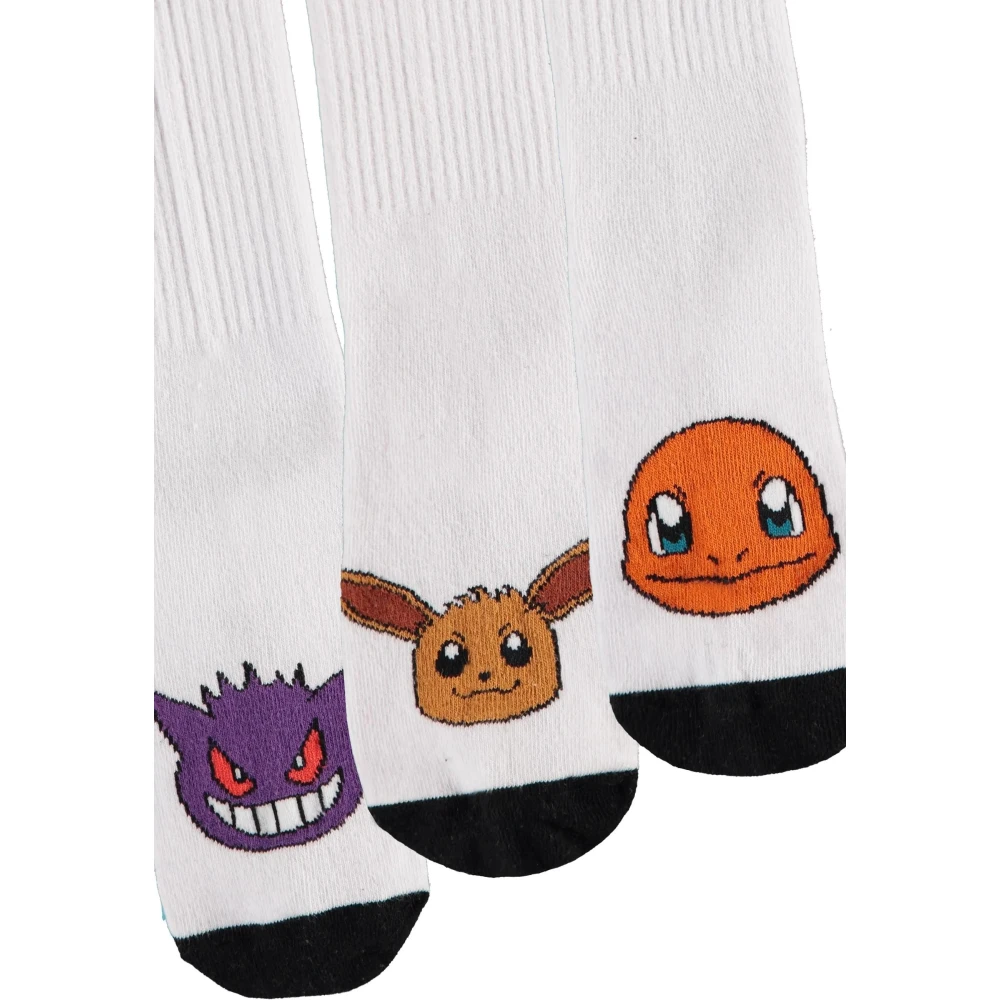 Pokémon Sports Socks - Black & White (3 pairs)