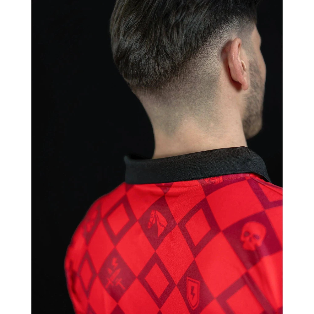 Sport-T-Shirt The Witcher – rot, mit Kragen