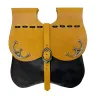 Medieval pouch with metal fittings - yellow