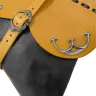Medieval pouch with metal fittings - yellow