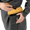 Medieval pouch with metal fittings - yellow