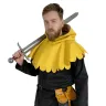 Stredoveká vlnená kapucňa - žltá