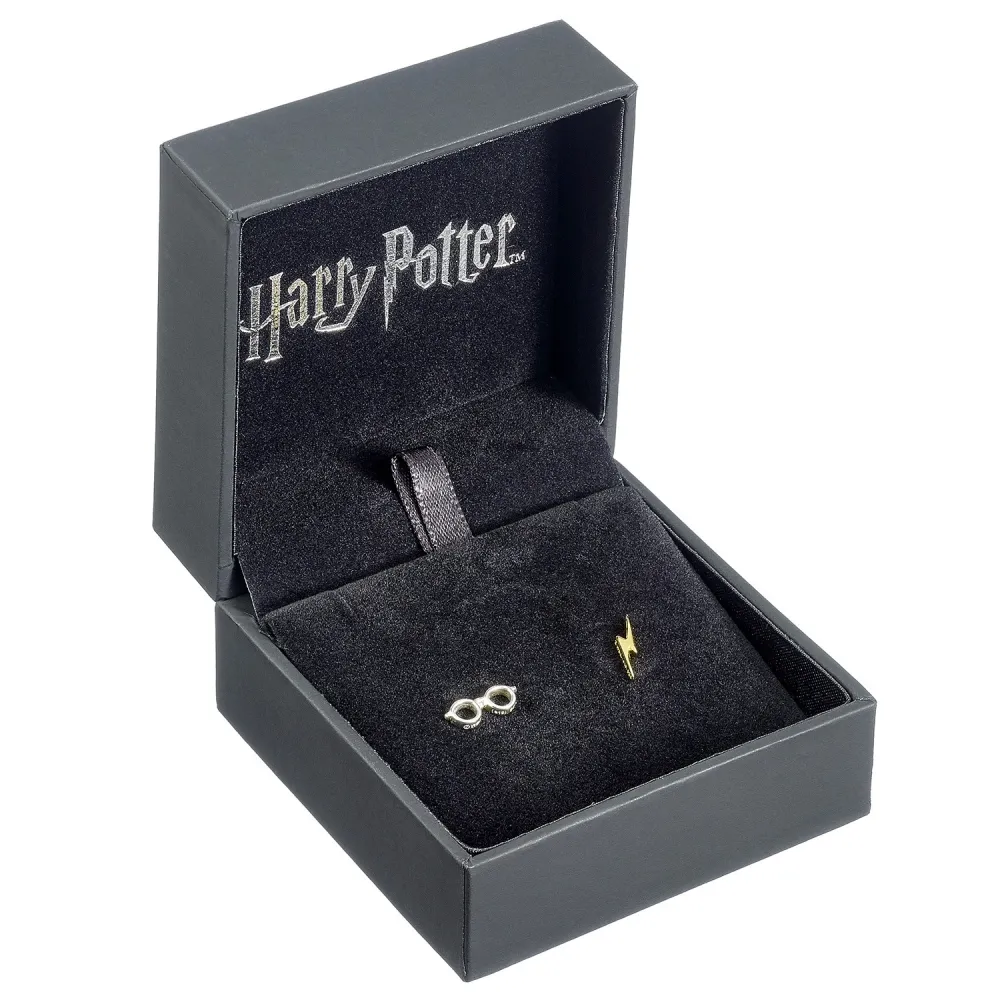 Harry Potter Silberohrringe - Blitz und Brille (Ag 925)