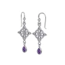 Silberne Ohrringe mit Amethyst Kreise des Lebens (Ag 925)