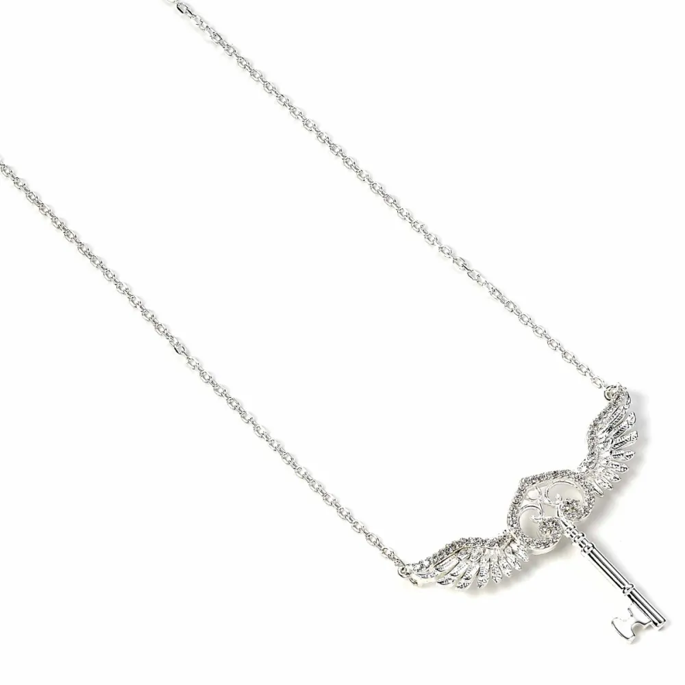 Harry Potter Silver Necklace - Flying Key with Crystals (Ag 925)