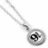 Harry Potter Silver Necklace - Platform 9 3/4 with Crystals (925 Sterling Silver)