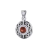Silver Pendant with Garnet Eye of Danu (Ag 925)