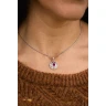 Silver Pendant with Garnet Eye of Danu (Ag 925)