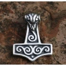 Silberner Anhänger Thors Hammer mit Spiralen (Ag 925)